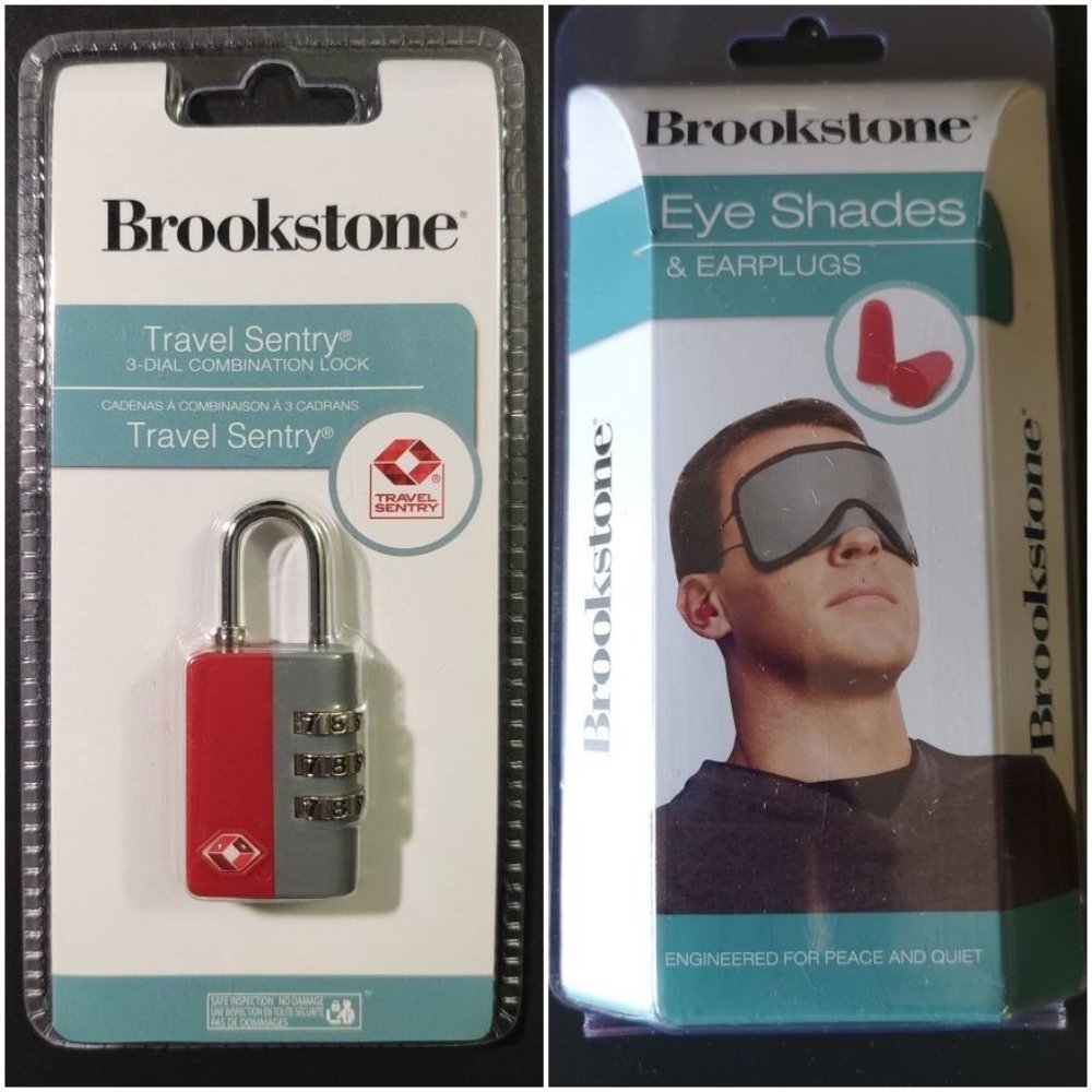 Brookstone Travel Set Eye Shades +  Combination Lock